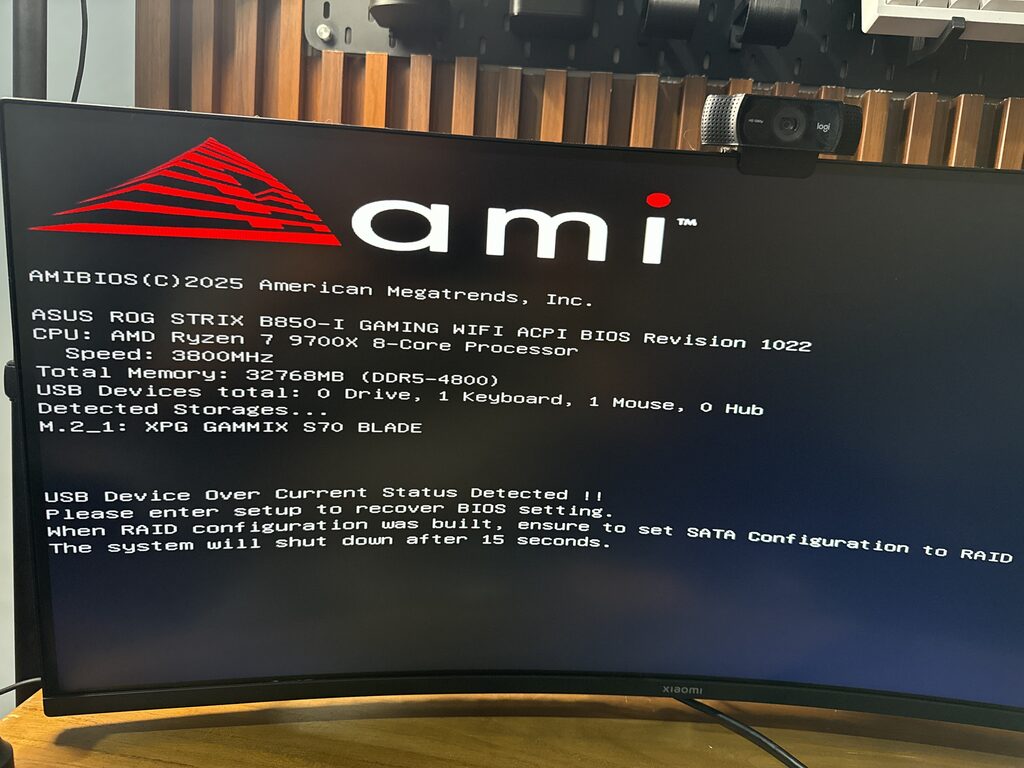 USB Device Over Current Status Detected