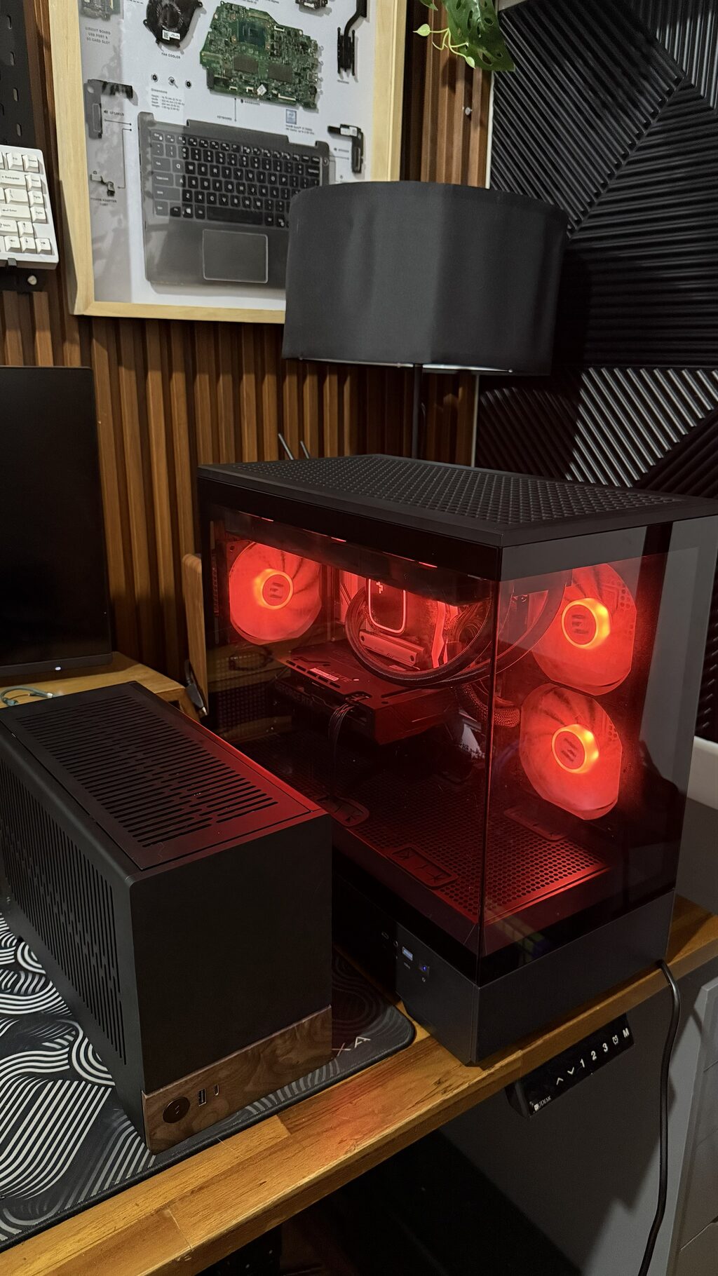 The final build, running and lit up