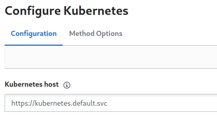 Vault Kubernetes host configuration using internal service endpoint